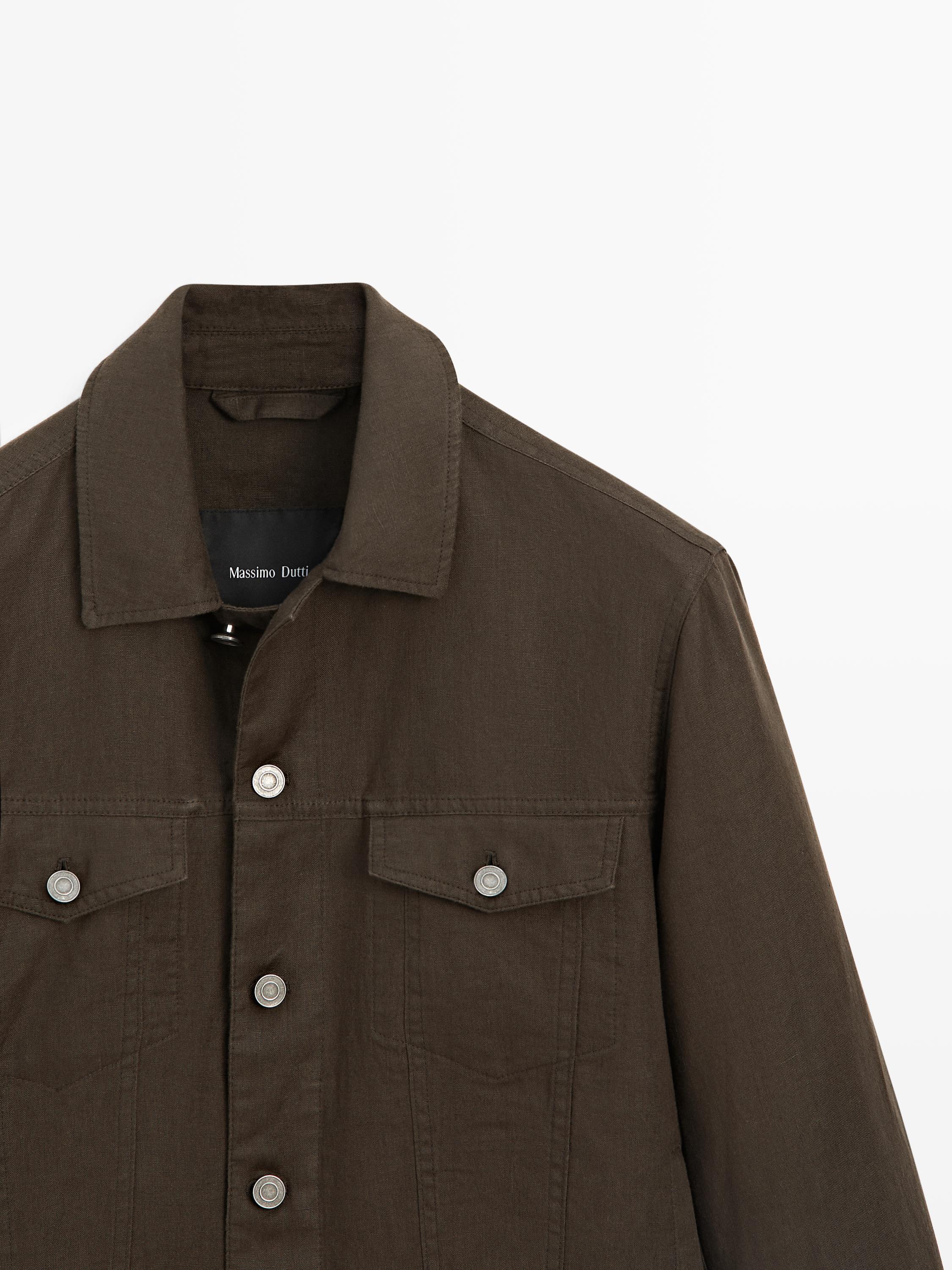 100% linen cardigan with pocket details